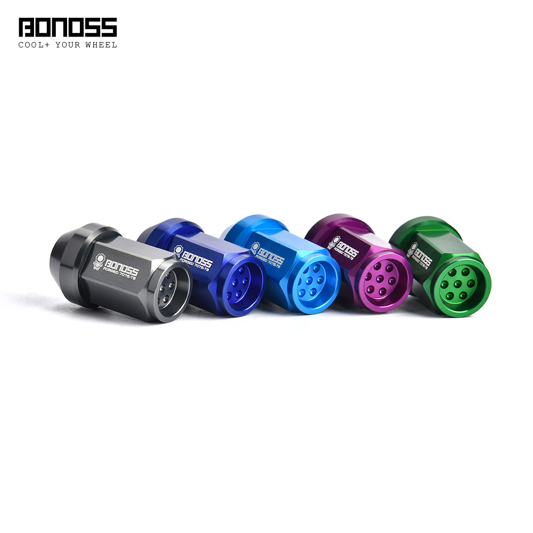 Short Honeycomb Aluminum Wheel Lug Nuts - M12x1.5
